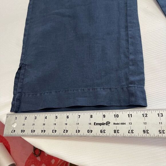 Michael Stars Blue Linen Cropped Crop Pants Size Medium - Picture 7 of 9